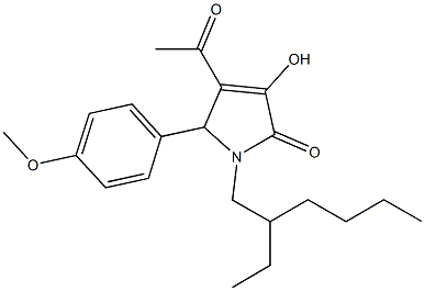 4-acetyl-1-(2-ethylhexyl)-3-hydroxy-5-(4-methoxyphenyl)-1,5-dihydro-2H-pyrrol-2-one 结构式