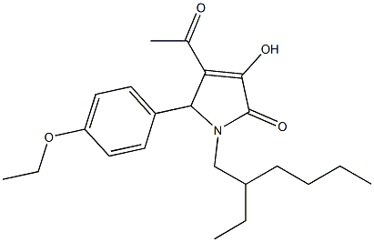 4-acetyl-5-(4-ethoxyphenyl)-1-(2-ethylhexyl)-3-hydroxy-1,5-dihydro-2H-pyrrol-2-one 结构式