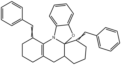 6,14-dibenzylidene-6,7,8,9,9a,10,11,12,13,14-decahydro[1,3]benzoxazolo[2,3-e]acridine 结构式