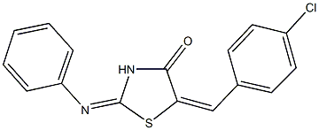 5-(4-chlorobenzylidene)-2-(phenylimino)-1,3-thiazolidin-4-one 结构式