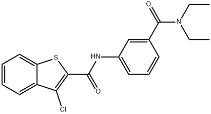 3-chloro-N-{3-[(diethylamino)carbonyl]phenyl}-1-benzothiophene-2-carboxamide 结构式