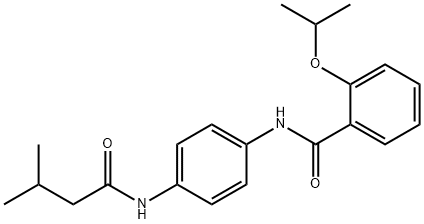 2-isopropoxy-N-{4-[(3-methylbutanoyl)amino]phenyl}benzamide 结构式