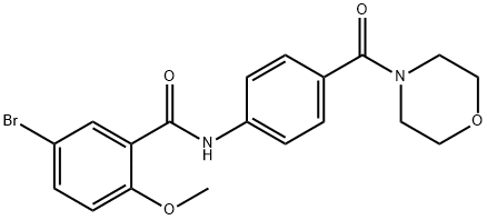 5-bromo-2-methoxy-N-[4-(4-morpholinylcarbonyl)phenyl]benzamide 结构式