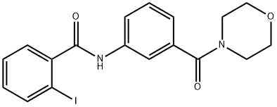 2-iodo-N-[3-(4-morpholinylcarbonyl)phenyl]benzamide 结构式