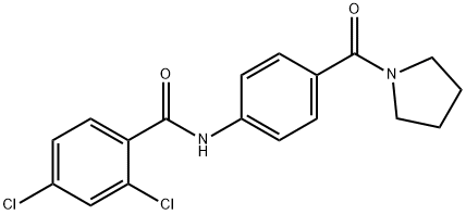 2,4-dichloro-N-[4-(1-pyrrolidinylcarbonyl)phenyl]benzamide 结构式