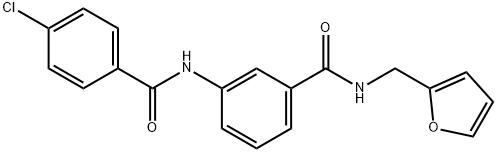 3-[(4-chlorobenzoyl)amino]-N-(2-furylmethyl)benzamide 结构式