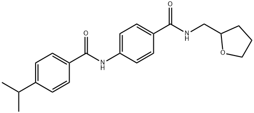 4-isopropyl-N-(4-{[(tetrahydro-2-furanylmethyl)amino]carbonyl}phenyl)benzamide 结构式