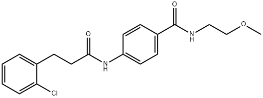 4-{[3-(2-chlorophenyl)propanoyl]amino}-N-(2-methoxyethyl)benzamide 结构式