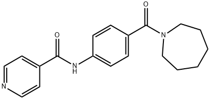 N-[4-(1-azepanylcarbonyl)phenyl]isonicotinamide 结构式