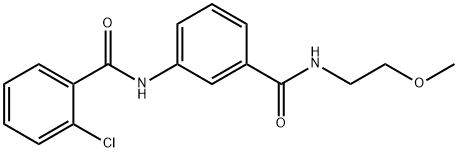 2-chloro-N-(3-{[(2-methoxyethyl)amino]carbonyl}phenyl)benzamide 结构式