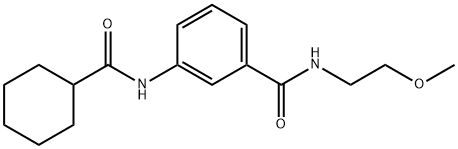 3-[(cyclohexylcarbonyl)amino]-N-(2-methoxyethyl)benzamide 结构式
