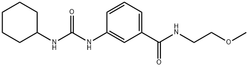 3-{[(cyclohexylamino)carbonyl]amino}-N-(2-methoxyethyl)benzamide 结构式