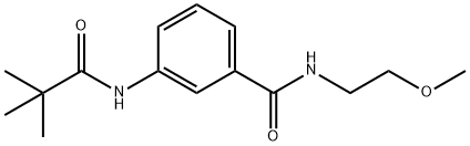 3-[(2,2-dimethylpropanoyl)amino]-N-(2-methoxyethyl)benzamide 结构式