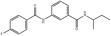 N-(sec-butyl)-3-[(4-fluorobenzoyl)amino]benzamide 结构式