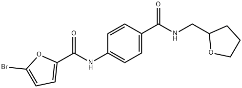 5-bromo-N-(4-{[(tetrahydro-2-furanylmethyl)amino]carbonyl}phenyl)-2-furamide 结构式