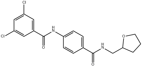 3,5-dichloro-N-(4-{[(tetrahydro-2-furanylmethyl)amino]carbonyl}phenyl)benzamide 结构式