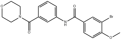 3-bromo-4-methoxy-N-[3-(4-morpholinylcarbonyl)phenyl]benzamide 结构式