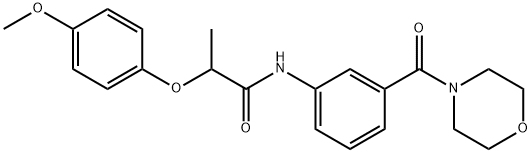 2-(4-methoxyphenoxy)-N-[3-(4-morpholinylcarbonyl)phenyl]propanamide 结构式