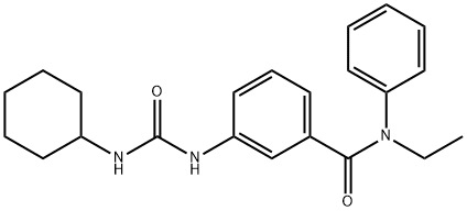 3-{[(cyclohexylamino)carbonyl]amino}-N-ethyl-N-phenylbenzamide 结构式