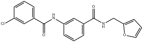 3-chloro-N-(3-{[(2-furylmethyl)amino]carbonyl}phenyl)benzamide 结构式