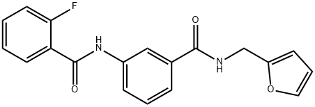 2-fluoro-N-(3-{[(2-furylmethyl)amino]carbonyl}phenyl)benzamide 结构式