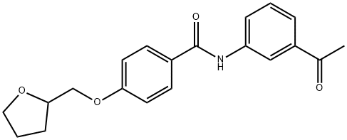 N-(3-acetylphenyl)-4-(tetrahydro-2-furanylmethoxy)benzamide 结构式