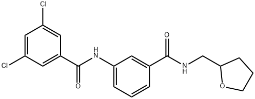 3,5-dichloro-N-(3-{[(tetrahydro-2-furanylmethyl)amino]carbonyl}phenyl)benzamide 结构式