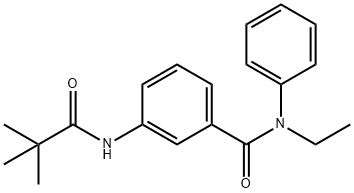 3-[(2,2-dimethylpropanoyl)amino]-N-ethyl-N-phenylbenzamide 结构式