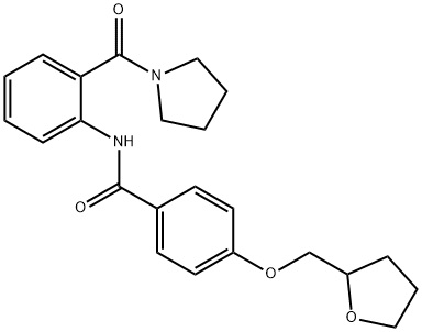 N-[2-(1-pyrrolidinylcarbonyl)phenyl]-4-(tetrahydro-2-furanylmethoxy)benzamide 结构式