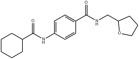 4-[(cyclohexylcarbonyl)amino]-N-(tetrahydro-2-furanylmethyl)benzamide 结构式