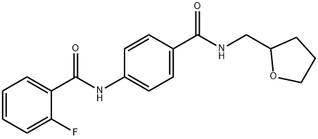 2-fluoro-N-(4-{[(tetrahydro-2-furanylmethyl)amino]carbonyl}phenyl)benzamide 结构式