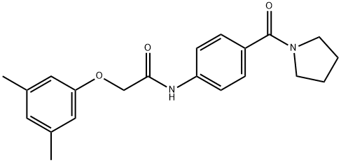 2-(3,5-dimethylphenoxy)-N-[4-(1-pyrrolidinylcarbonyl)phenyl]acetamide 结构式