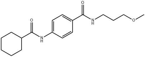 4-[(cyclohexylcarbonyl)amino]-N-(3-methoxypropyl)benzamide 结构式