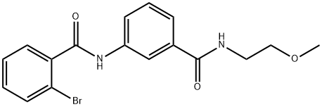 2-bromo-N-(3-{[(2-methoxyethyl)amino]carbonyl}phenyl)benzamide 结构式