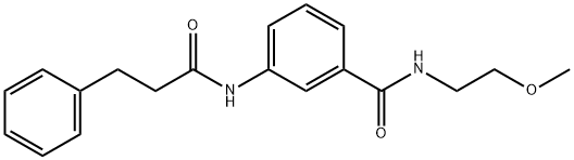 N-(2-methoxyethyl)-3-[(3-phenylpropanoyl)amino]benzamide 结构式