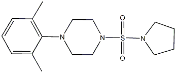 1-(2,6-dimethylphenyl)-4-(1-pyrrolidinylsulfonyl)piperazine 结构式