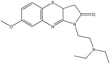 1-[2-(diethylamino)ethyl]-7-methoxy-3,3a-dihydropyrrolo[3,2-b][1,4]benzothiazin-2(1H)-one 结构式