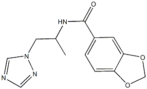 N-[1-methyl-2-(1H-1,2,4-triazol-1-yl)ethyl]-1,3-benzodioxole-5-carboxamide 结构式