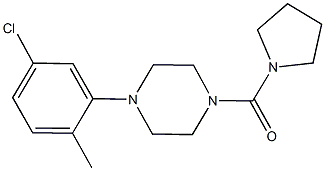 1-(5-chloro-2-methylphenyl)-4-(1-pyrrolidinylcarbonyl)piperazine 结构式