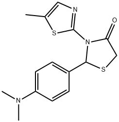 2-[4-(dimethylamino)phenyl]-3-(5-methyl-1,3-thiazol-2-yl)-1,3-thiazolidin-4-one 结构式