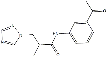 N-(3-acetylphenyl)-2-methyl-3-(1H-1,2,4-triazol-1-yl)propanamide 结构式