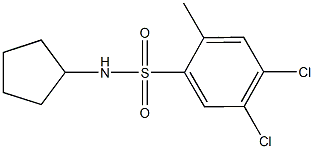 4,5-dichloro-N-cyclopentyl-2-methylbenzenesulfonamide 结构式