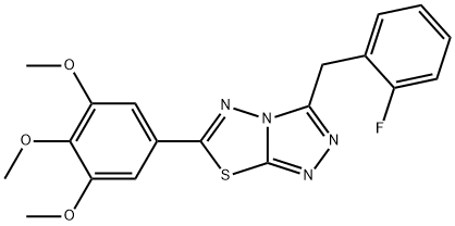 3-(2-fluorobenzyl)-6-(3,4,5-trimethoxyphenyl)[1,2,4]triazolo[3,4-b][1,3,4]thiadiazole 结构式
