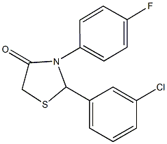 2-(3-chlorophenyl)-3-(4-fluorophenyl)-1,3-thiazolidin-4-one 结构式