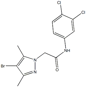 2-(4-bromo-3,5-dimethyl-1H-pyrazol-1-yl)-N-(3,4-dichlorophenyl)acetamide 结构式