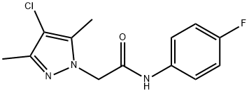 2-(4-chloro-3,5-dimethyl-1H-pyrazol-1-yl)-N-(4-fluorophenyl)acetamide 结构式