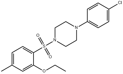 2-{[4-(4-chlorophenyl)-1-piperazinyl]sulfonyl}-5-methylphenyl ethyl ether 结构式