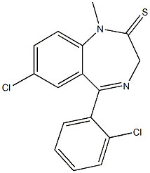 7-chloro-5-(2-chlorophenyl)-1-methyl-1,3-dihydro-2H-1,4-benzodiazepine-2-thione 结构式