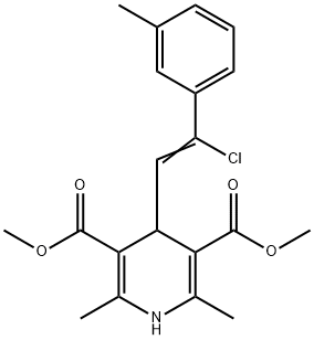 dimethyl 4-[2-chloro-2-(3-methylphenyl)vinyl]-2,6-dimethyl-1,4-dihydro-3,5-pyridinedicarboxylate 结构式