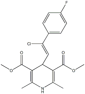 dimethyl 4-[2-chloro-2-(4-fluorophenyl)vinyl]-2,6-dimethyl-1,4-dihydro-3,5-pyridinedicarboxylate 结构式